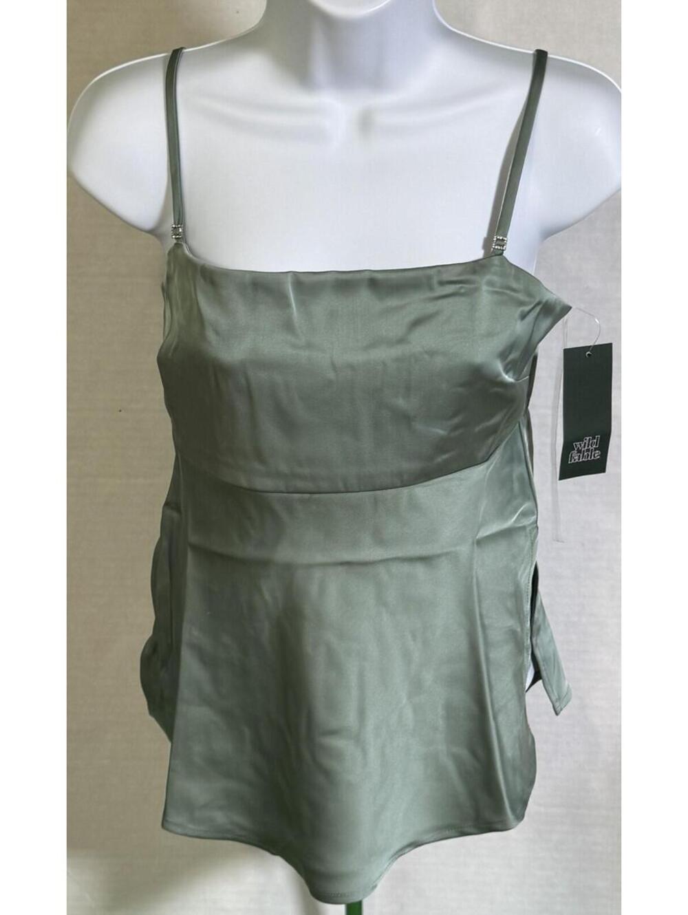 Wild Fable Green Satin Cami Top Womens XS NEW